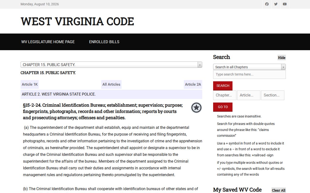 Mason criminal records and West Virginia CIB reporting law