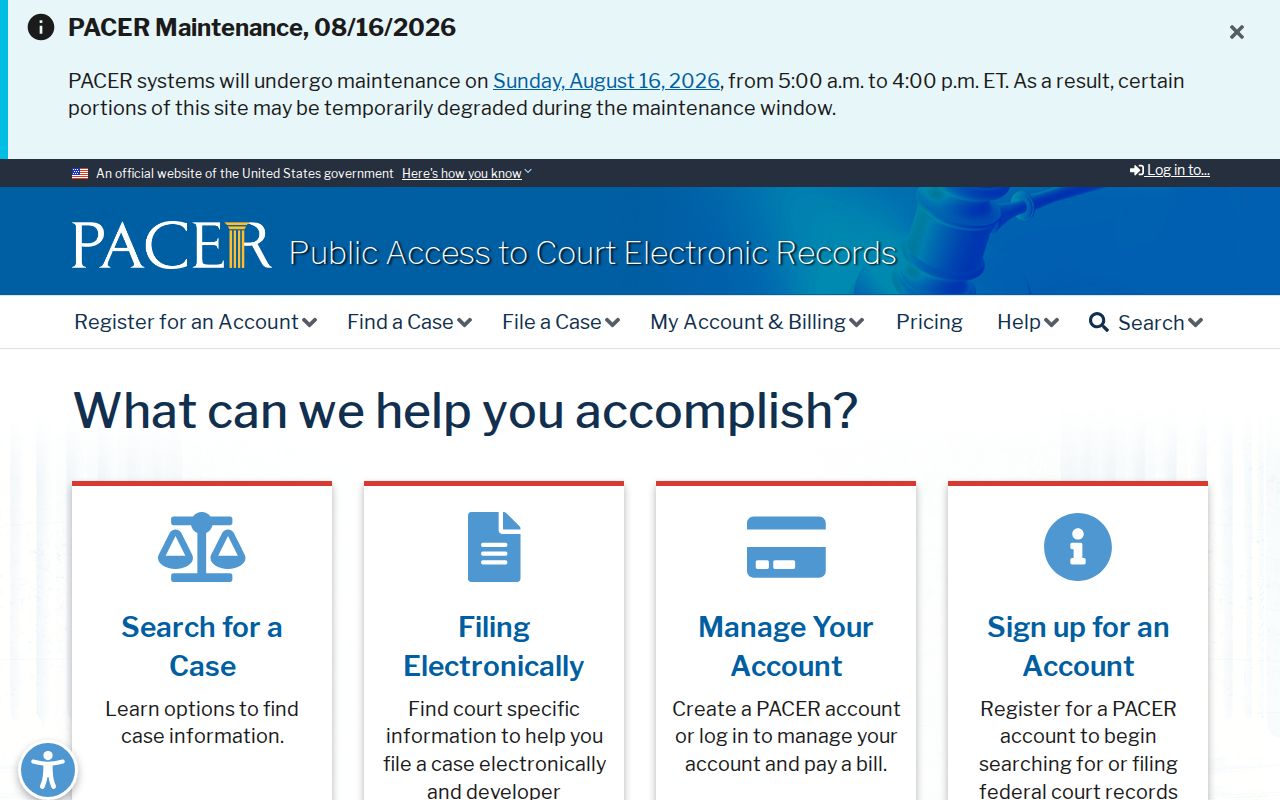 Mason County criminal records federal PACER system