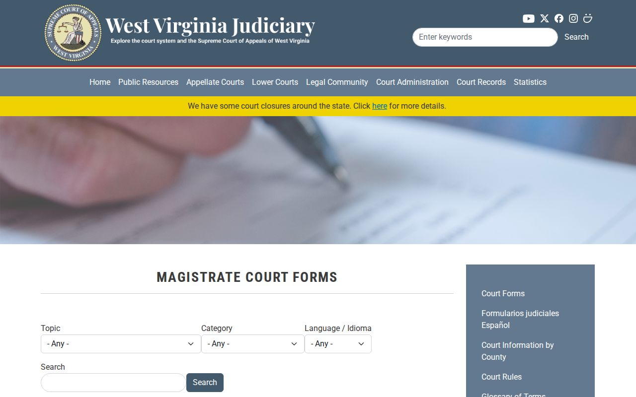 Mason County criminal court case forms catalog