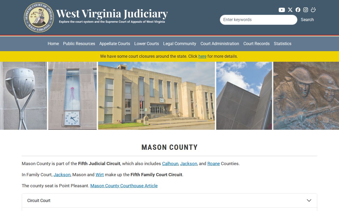 Mason County court case directory for criminal court records