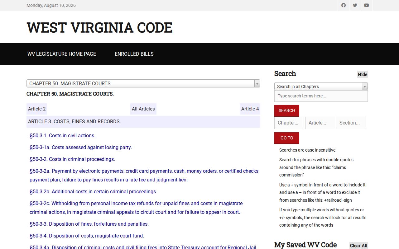 New Haven criminal record access under West Virginia magistrate records law
