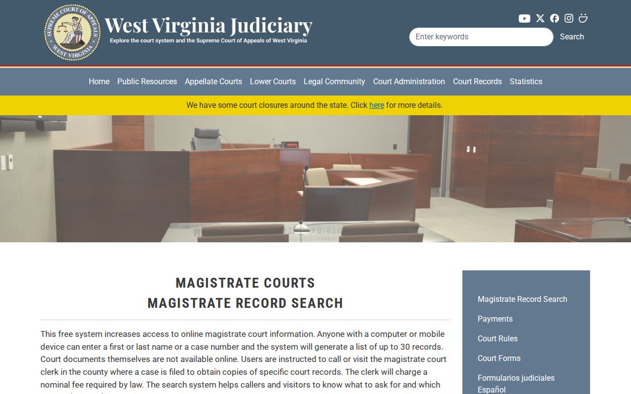 Point Pleasant criminal record search through Mason Magistrate Court